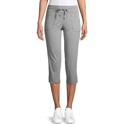 Athletic Works Womens Core Knit Capri with Front Pockets, Size: Small, Black