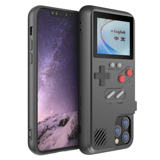 Autbye Gameboy Case for iPhone, Retro 3D Phone Case Game Console with 36 Classic Game, Color Display Shockproof Video Game Phone, Black