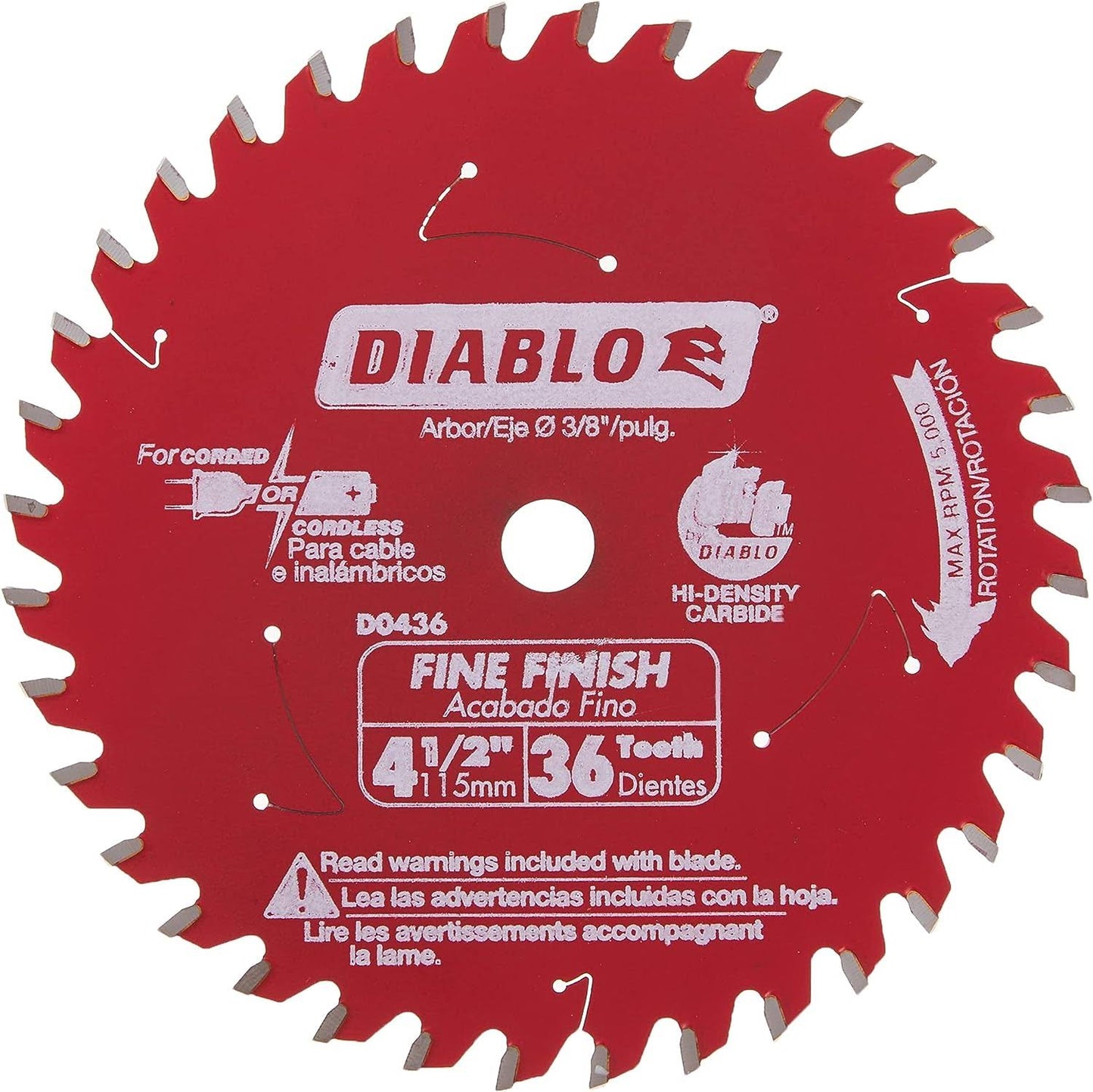 4-3/8-Inch 36-Tooth Diablo Cordless Trim Saw Blade