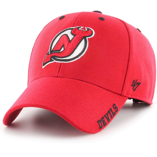 New Jersey Devils 47 Clean Up Logo Adjustable Hat - Red