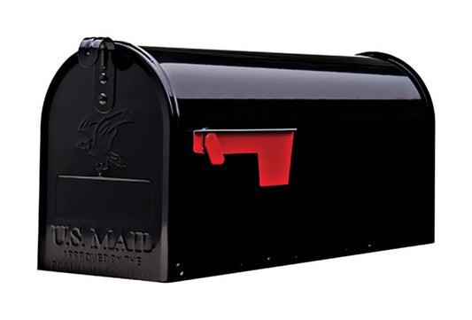 Elite Black, Medium, Steel, Post Mount Mailbox