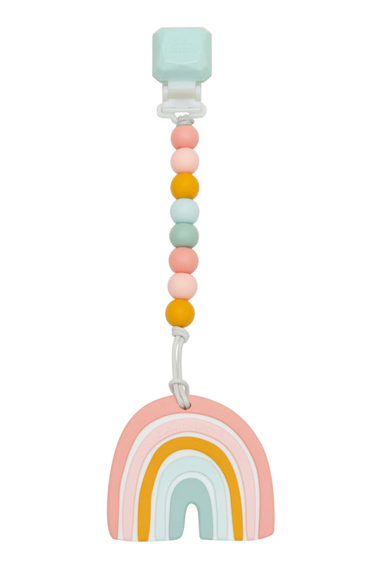 Loulou Lollipop Pastel Rainbow Silicone Teether Gem Set