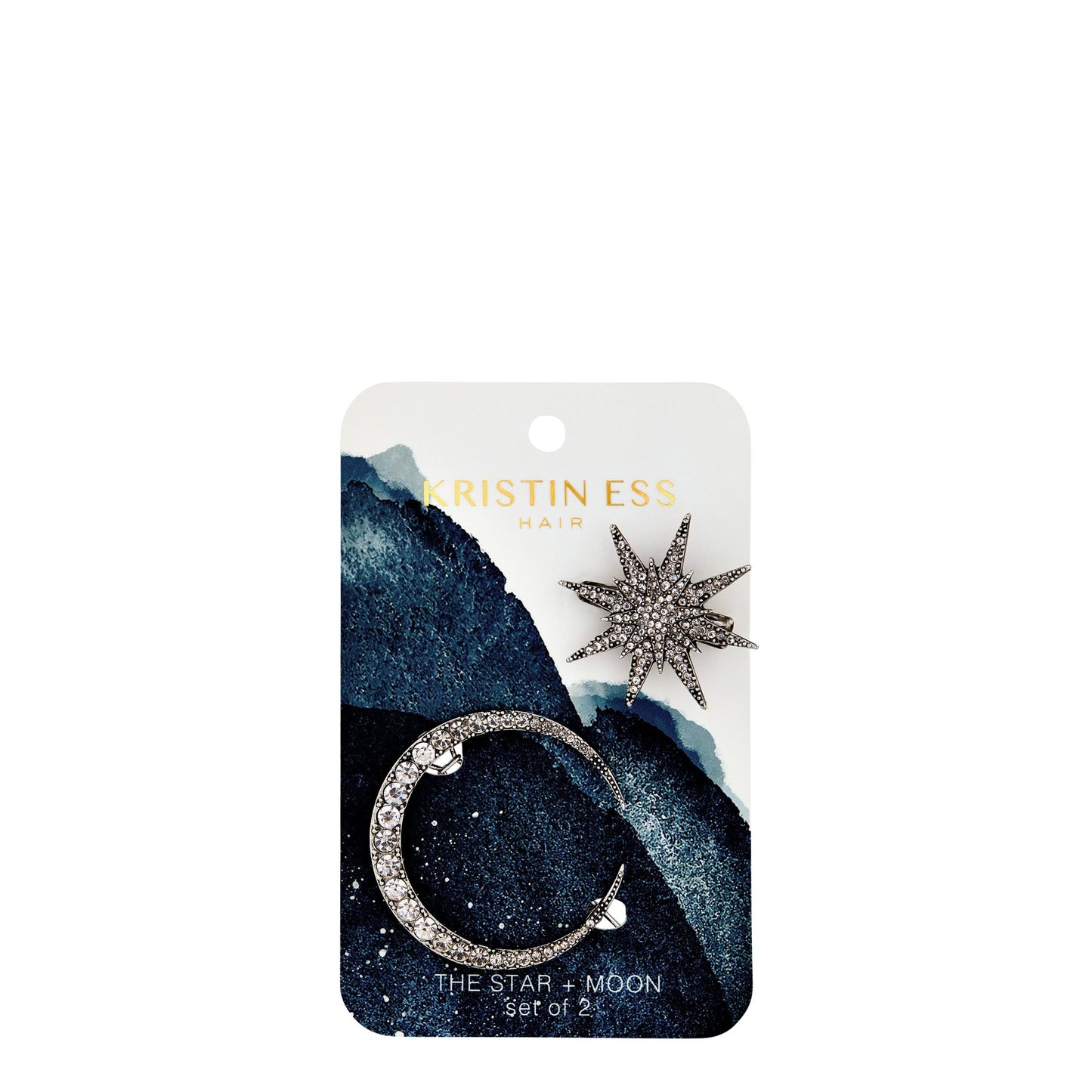 Kristin Ess Hair The Star + Moon Set-Silver