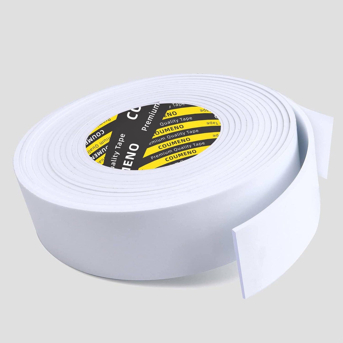 COUMENO Eva Single-Sided Adhesive White Foam Tape, Single-Sided Sealing Strip Foam Pad Sponge Tape Window Weatherproof, Self-Adhesive Insulation