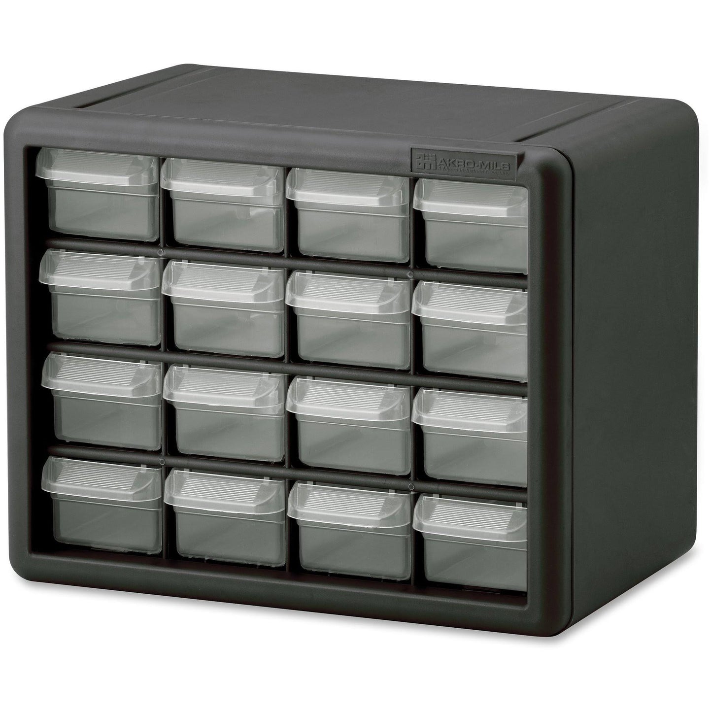 Akro-Mils 16-Drawer Plastic Storage Cabinet, Black