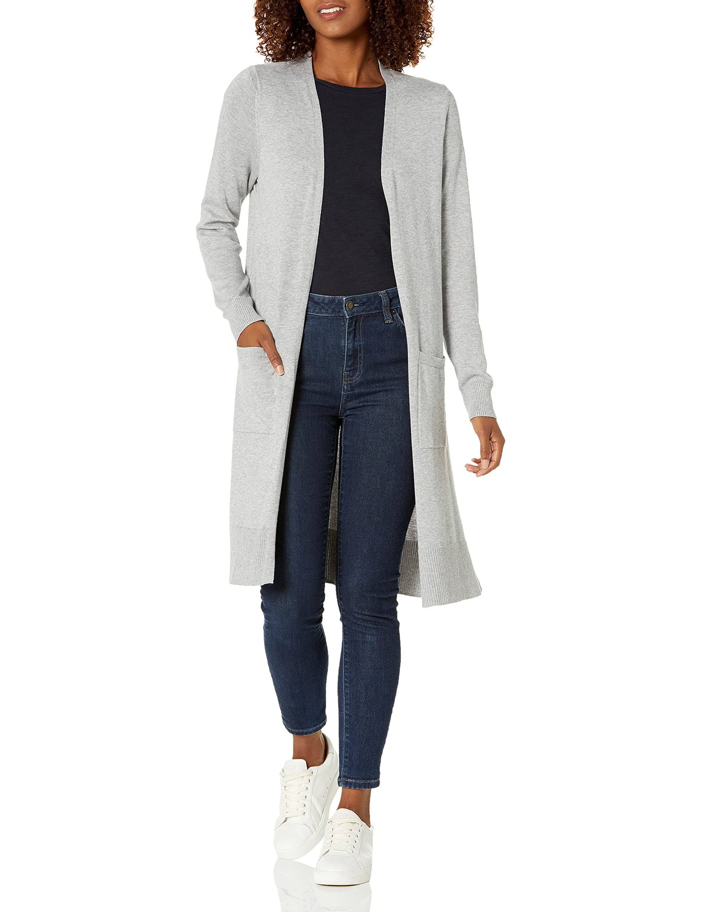 Amazon Essentials Womens Lightweight Longer Length Cardigan Sweater (Available in Plus Size)