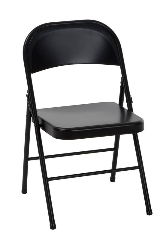 Cosco Black Standard Folding Chair with Solid Seat (Indoor)