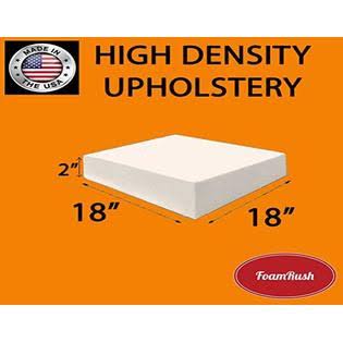 Foamrush 2 x 18 x 18 Upholstery Foam Cushion High Density (Chair Cushion Square Foam for Dining Chairs, Wheelchair Seat