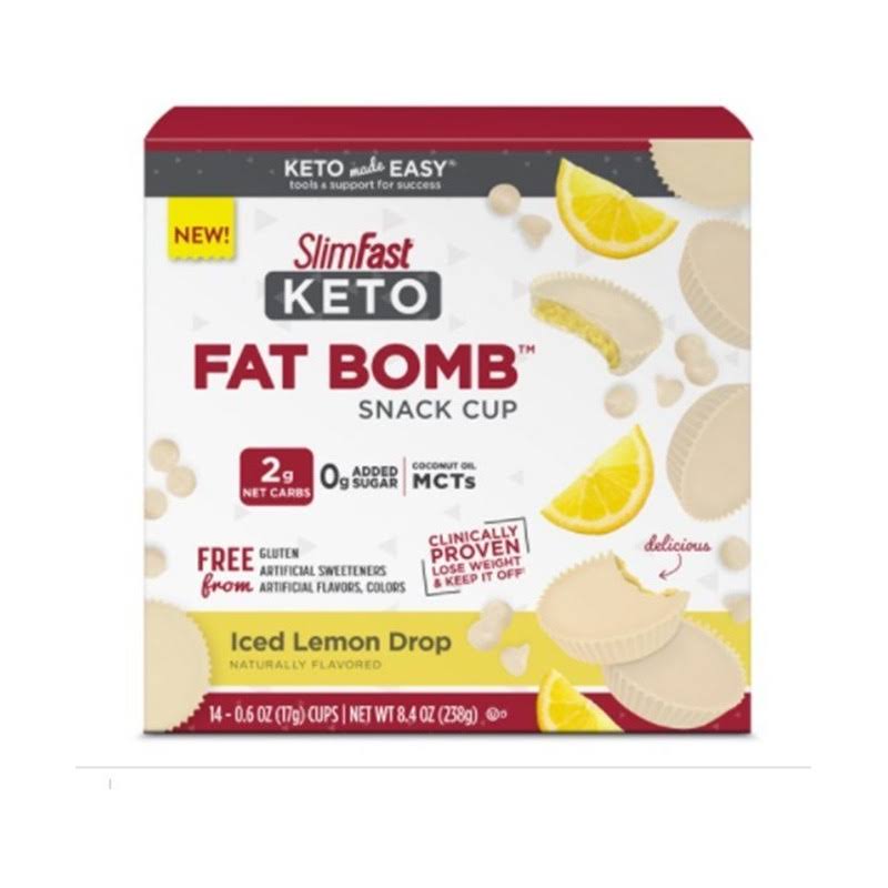 SlimFast Keto Fat Bomb White Chocolate Lemon, 0.59 Ounces, 4 per Case, Price/Case