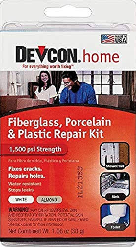 Devcon 90216-6pk Fiberglass, Porcelain and Plastic Bathtub Repair Kit, Pack of 6, Size: 30 Gram, Pack of 6