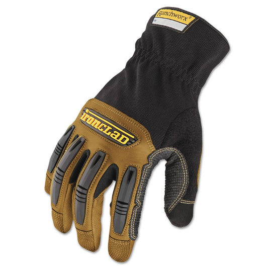 Ironclad Ranchworx Leather Gloves Black/Tan X-Large