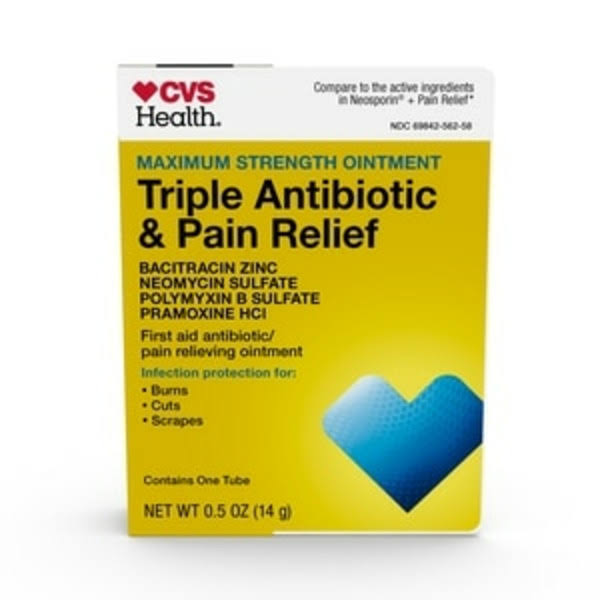 CVS Health Triple Antibiotic & Pain Relief Maximum Strength Ointment - 1 oz | CVS