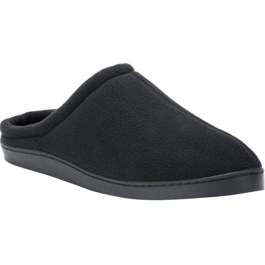 KingSize Mens Wide Width Fleece Clog Slippers - Big - 14 EW, Black