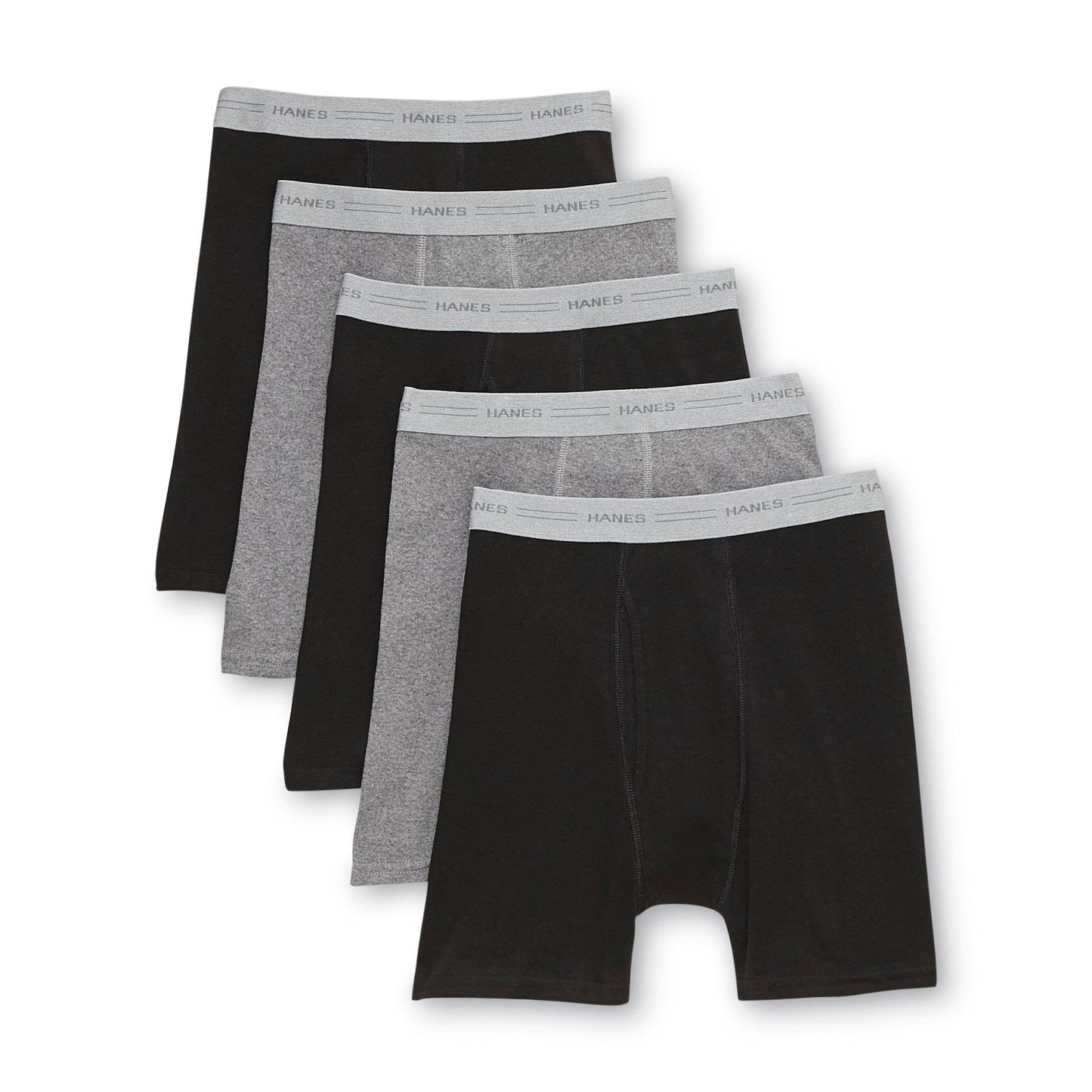 Hanes Mens Boxer Briefs with Comfort Flex Waistband (5-Pack), Size: Medium, Assorted Black/Grey