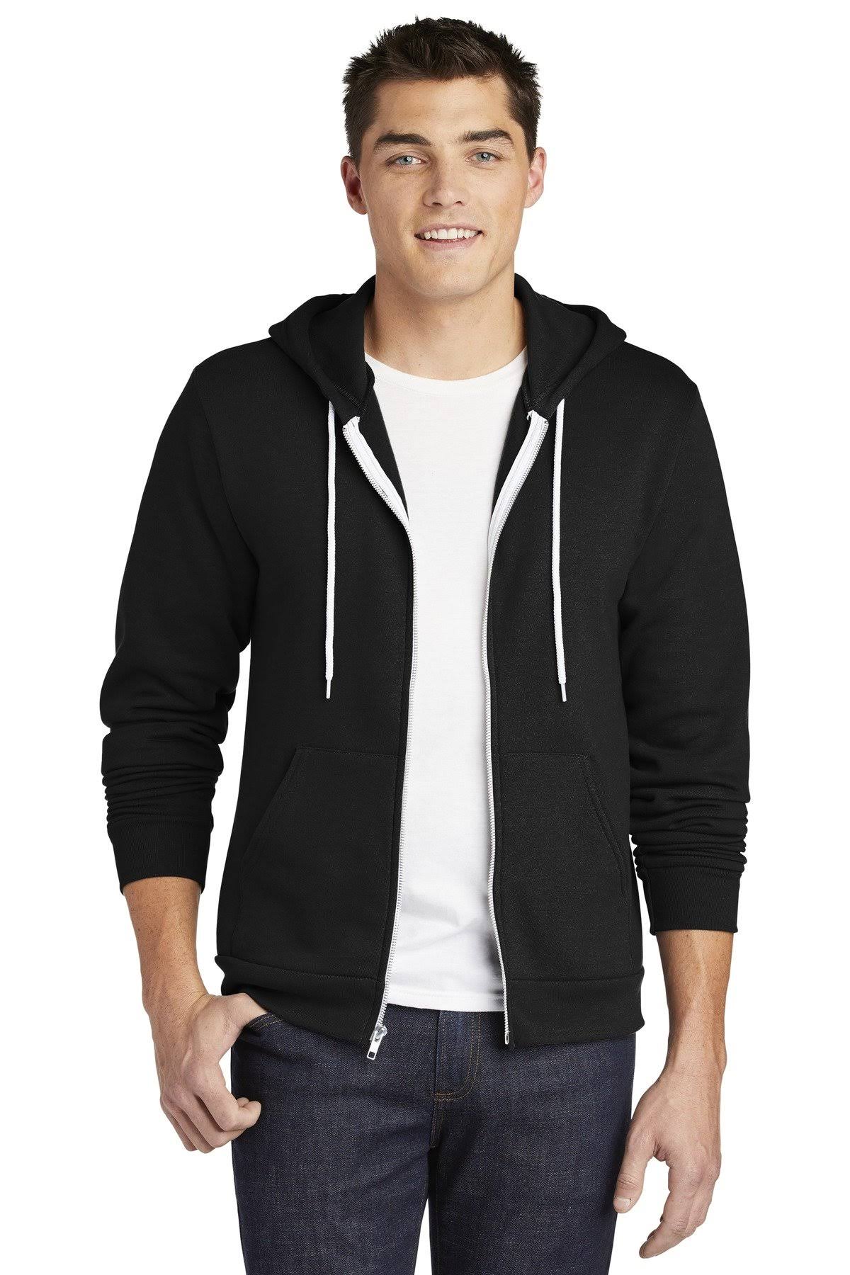 American Apparel F497 - Unisex Flex Fleece Zip HOODIE-Black-XS