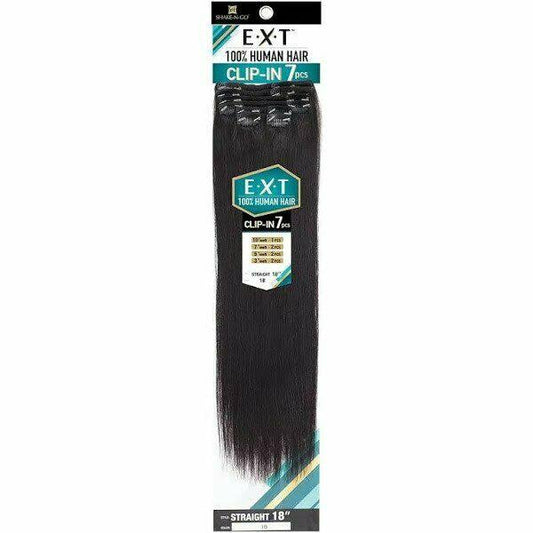 Shake N Go Human Hair Extension Clip in 7pcs Straight 14 (LT/AUBURN)