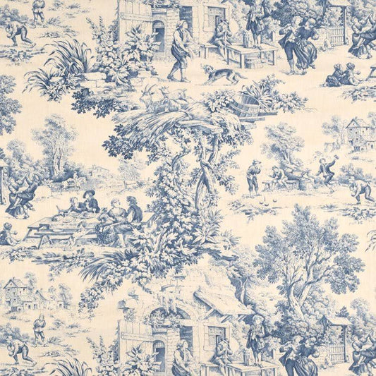 Stof Festin Bleu Fabric - Drapery Décor Fabric