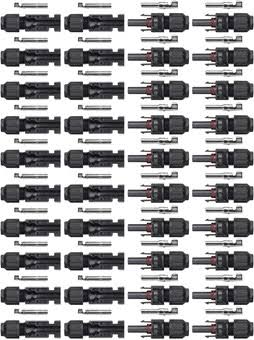 20 Pairs MC4 Male/Female Solar Panel Cable Connectors MC4-20