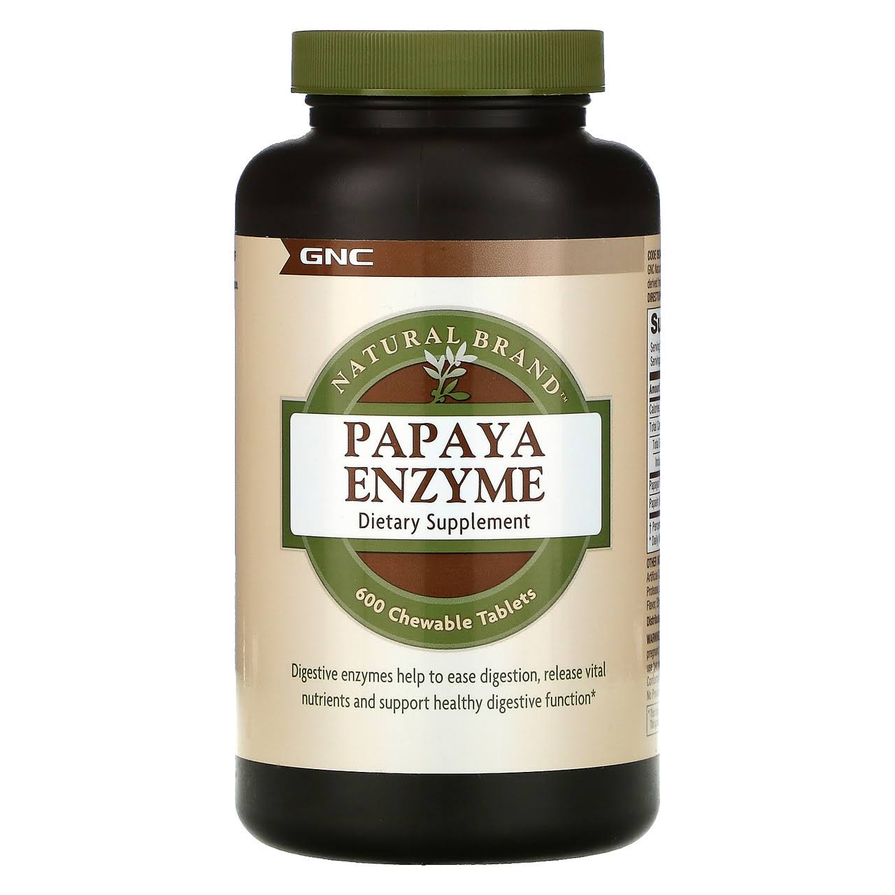 GNC Natural Brand Papaya Enzyme, 240 Chewable Tablets