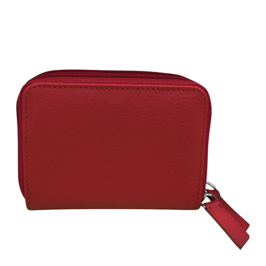 Ili New York Women&s Double Zip Credit Card Holder (Red)