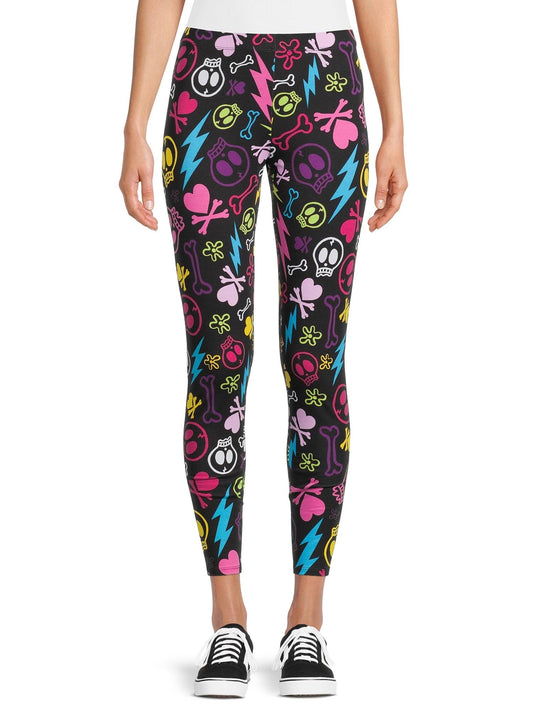 No Boundaries Juniors Ankle Leggings Skulls Size XXL 19