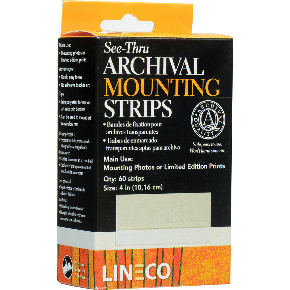 Lineco Archival See-Thru Mounting Strips, 4 - 60 pack