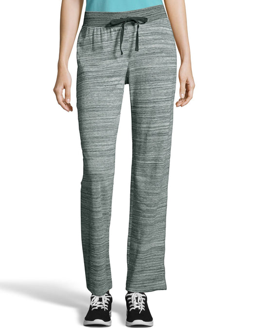 Hanes O4677 Womens French Terry Pocket Pant, Light Steel