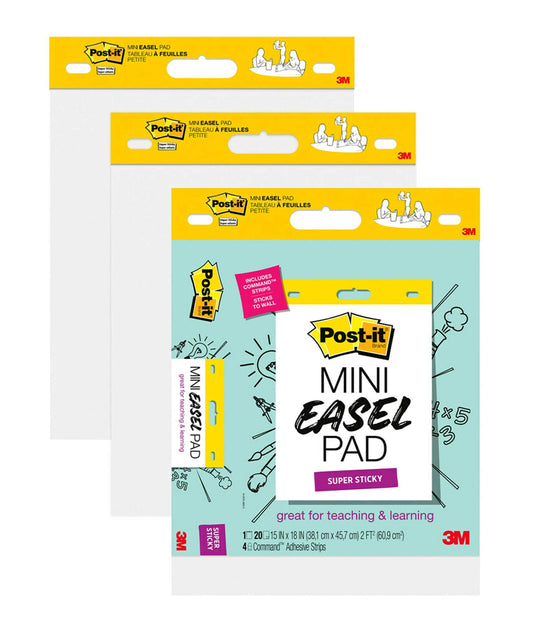 Post-it Self-Stick Mini Easel Pad 577-3PK, 15 in x 18 in (38.1 cm x 45.7 cm)