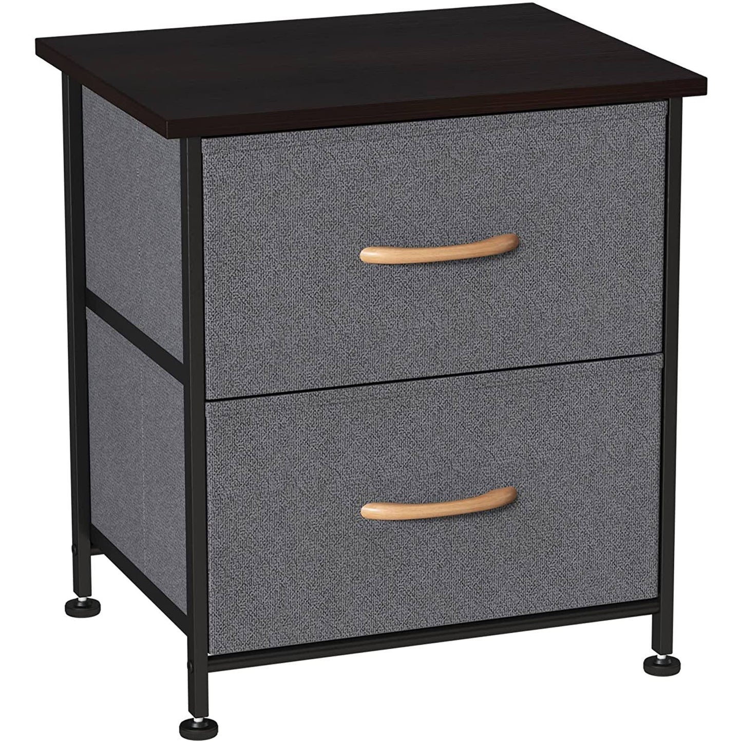 Somdot Small Dresser with 2 Drawers Nightstand Fabric Storage Tower Organizer for Bedroom Office Laundry Closet Entryway Hallway Nursery Room, Coffee