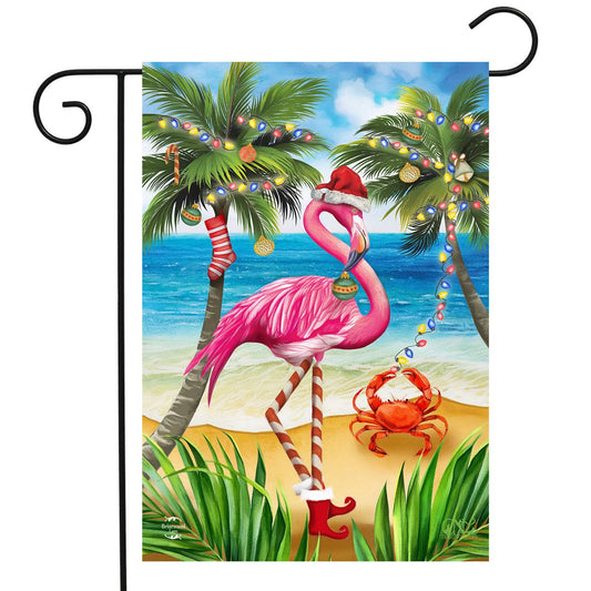 Briarwood Lane Christmas in Paradise Flamingo Garden Flag