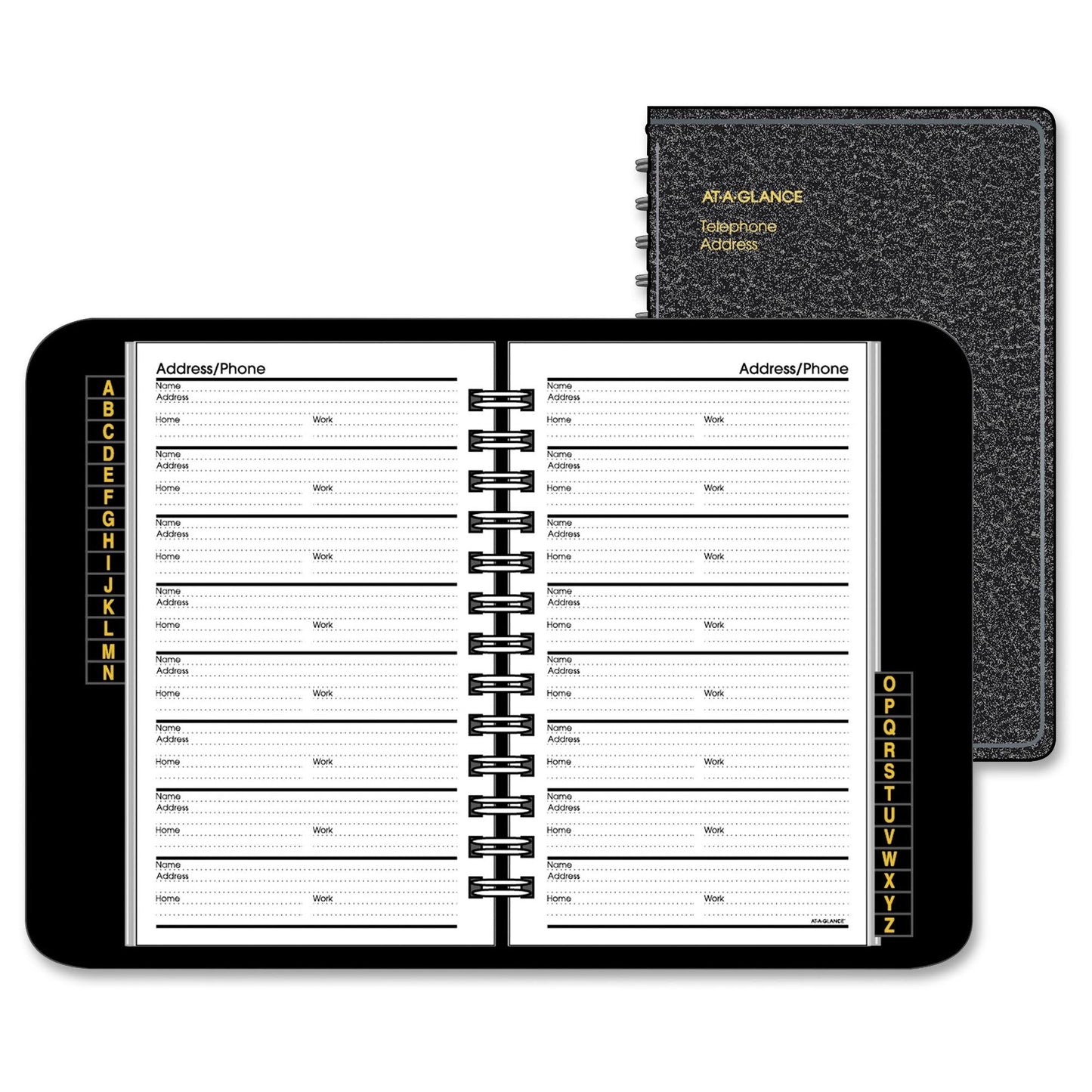 At-a-glance Telephone/Address Book 4-7/8 x 8 Black