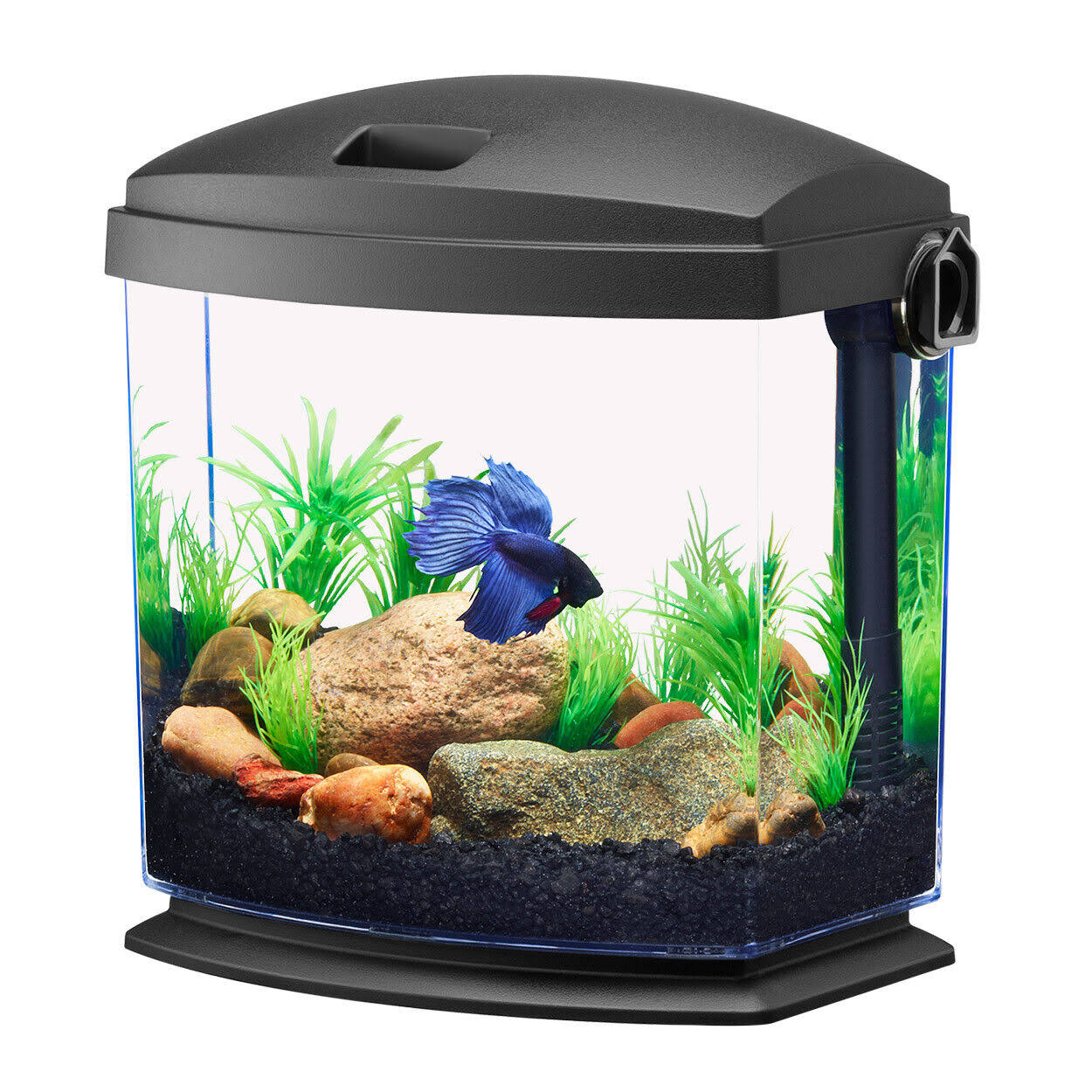 Aqueon BettaBow 1 with Quick Clean Technology Aquarium Kit Black - 1 Gallon