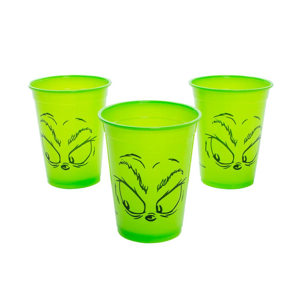 200ct Bulk Dr. Seuss The Grinch Green Plastic Cups