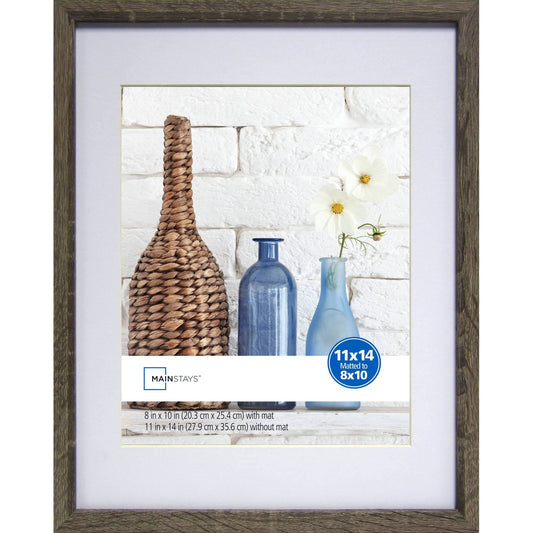 Mainstays 11x14 Matted to 8x10 Rustic Linear Picture Frame