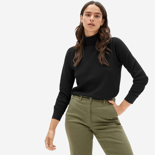 Everlane Womens Tops Everlane Organic Cotton Turtleneck Waffle Tee