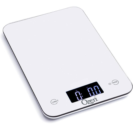 Ozeri Touch Professional Digital Kitchen Scale (12 lbs Edition), Tempered Glass in Elegant White