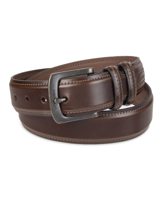 Columbia Mens Leather Double Loop Padded Belt - Brown Large