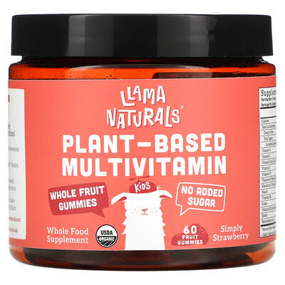 Llama Naturals Kids Whole Fruit Multivitamin Gummies, Strawberry 60 gummies