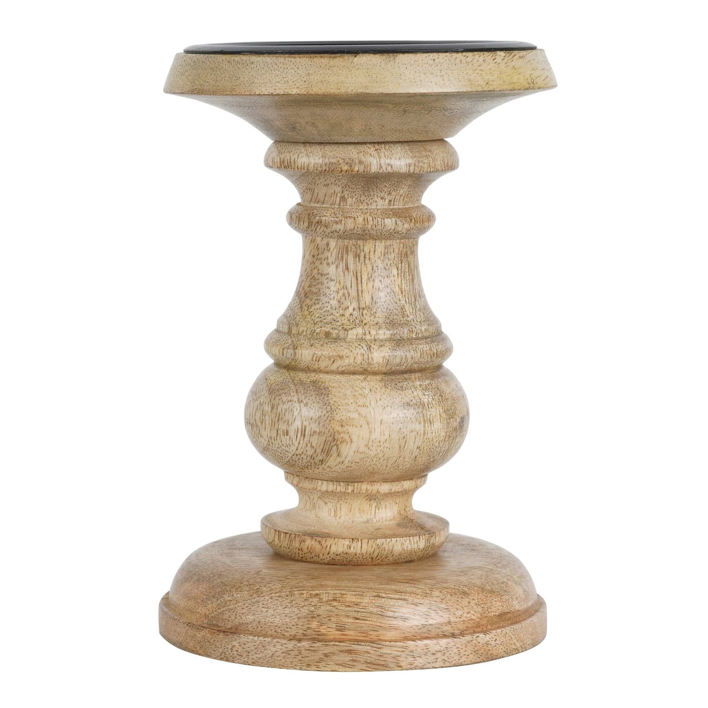 Whitewashed Wood Carved Pillar Candle Holder by Ashland, Size: 10 x 5