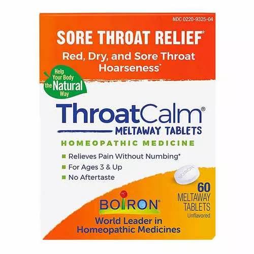 Boiron Throatcalm Tablets for Sore Throat Relief, 60 Count (Pack of 2)