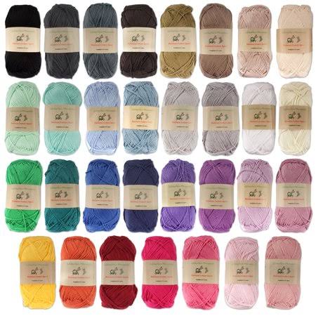 JubileeYarn Bamboo Cotton Sport 4 Ply Yarn - 50g/Skein - 4 Skein Variety Pack, Size: 4 Skeins