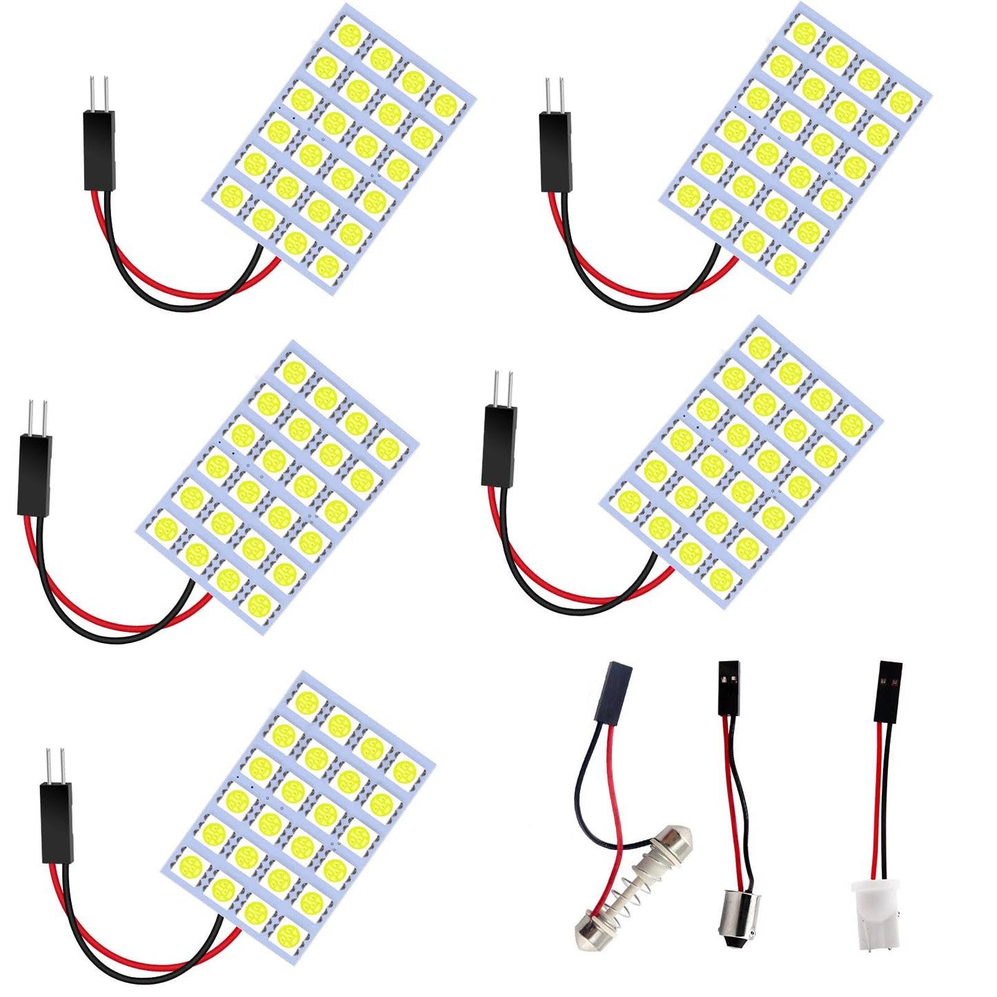 EverBrightt 5-Pack Blue 5050 24smd LED Panel Dome Light Lamp Auto Car Reading in