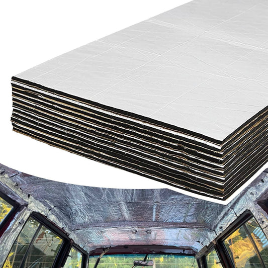 Homchek 394mil/10mm Heat & Sound Insulation Mat 16.15 sqft Self-Adhesive Sound Deadener Mat Noise Control Hood Insulation Sound Deadening Dampening