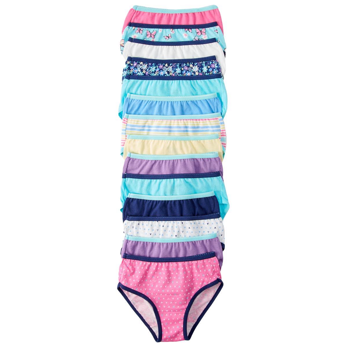 Girls Hanes Ultimate 14-Pack Cotton Brief Panties, Girls