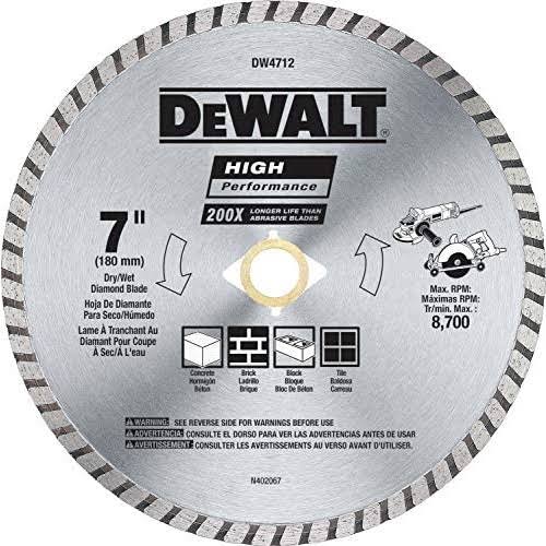 DeWalt DW4712 7 High Performance Diamond Masonry Blade