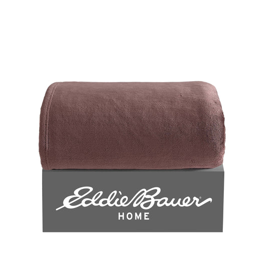 Eddie Bauer Ultra Lux Plush Solid Throw - Dark Red - 50 in