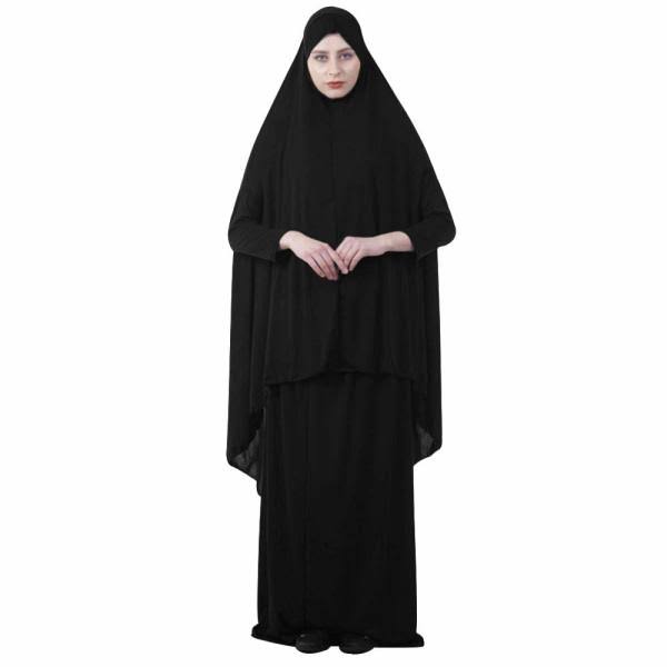 Adela Boutique Womens Two-Piece Muslim Prayer Dress Hijab Scarf Islamic Abaya Full Length Dress