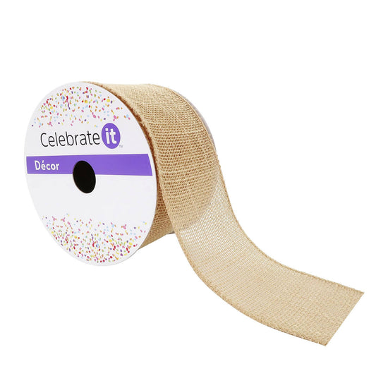 Celebrate It 2.5 Faux Burlap Wired Textured Ribbon - Each