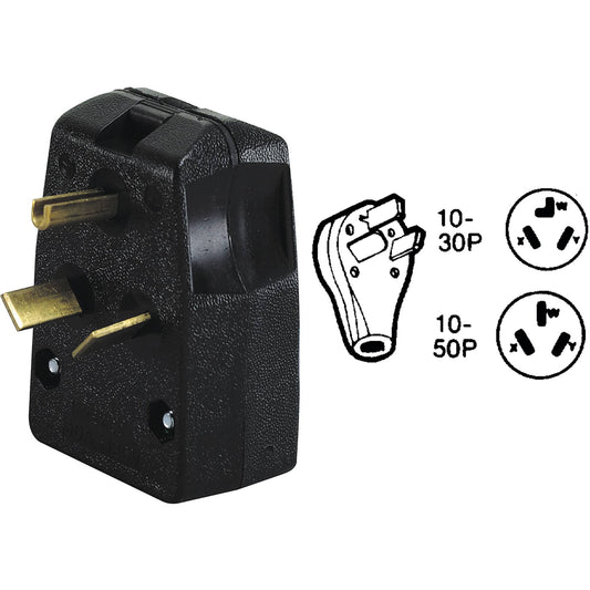 Leviton Commercial Thermoplastic Angle Ground/Straight Blade Plug 10-30P/10-50P