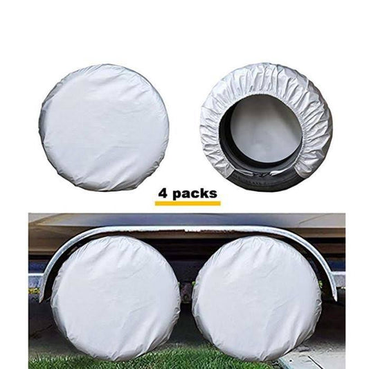 Kayme RV Tire Covers Set of 4, Travel Trailer Camper Truck SUV Motorhome Sun Rain Snow Protector, Waterproof Wheel Cover, Fit 33-35 inch Tire